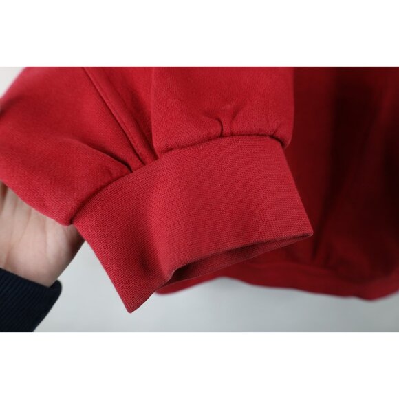 Vtg Nike Mens L Distressed Spell Out Travis Scott Mini Swoosh Sweatshirt Red - Picture 10 of 16